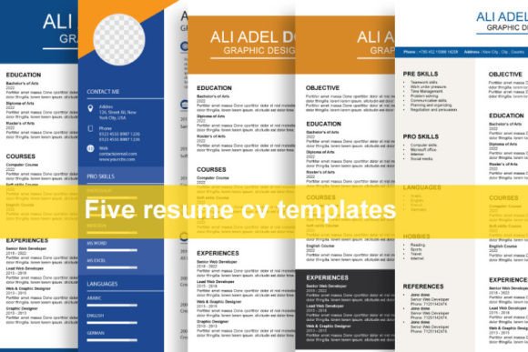 Download Five Resume Cv Templates - Premium Resources